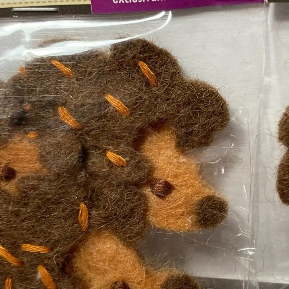 Hedgehog Felt Embellishments 100% Wool Needle Felting Crafts - Picture 5 of 13